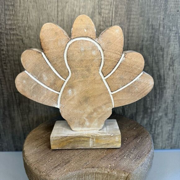 Rustic Turkey Thanksgiving Decor Mango Wood NEW FAST SHIP - Picture 1 of 6